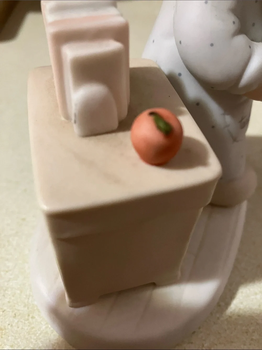 Precious Moments Teacher Figurine in Cream, White and Red Apple Accent